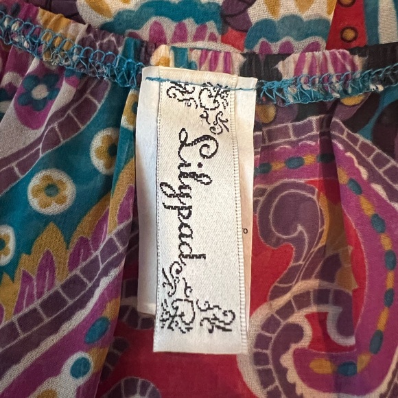 Lilypad Sheer Fringed Blouse Floral Paisley Boho Chic Size M - Picture 9 of 14